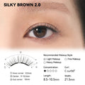 No. 2 Silky Brown II - Soft Magnetic Eyelash with Applicator Kit Reusable Glue-free