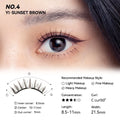 No. 4 Sunset Brown - Soft Magnetic Eyelash with Applicator Kit Reusable Glue-free